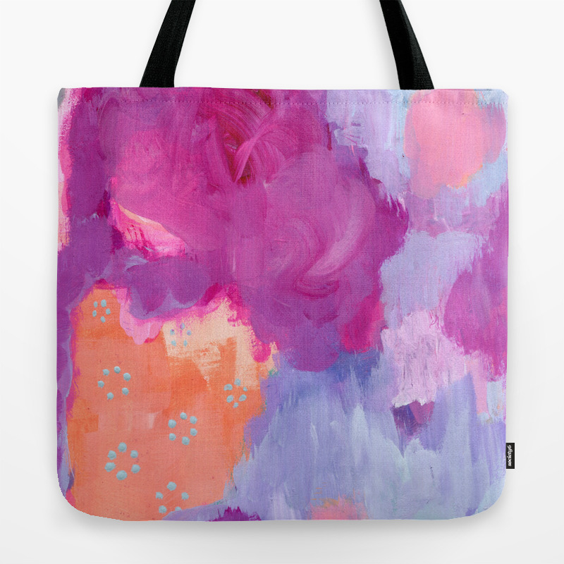 Red Lips And Rosy Cheeks Magenta Coral Light Blue Abstract Art