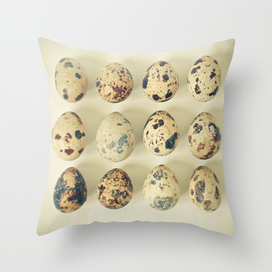 Quail Eggs Throw Pillow