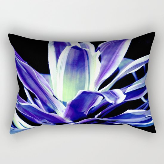 Indigo Blue Flower Rectangular Pillow