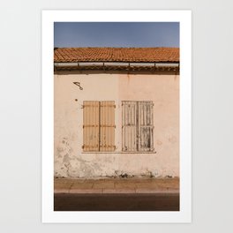 Yellow wall and windows in the South of France | Saint Tropez | Fine Art Travel Photography Art Print