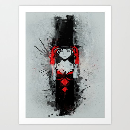 Top Hat Lady Art Print