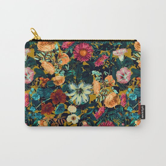 Floral Pattern Winter Garden Carry-All Pouch