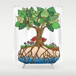 Trees Drink from the Water Table - Environmental Art Shower Curtain