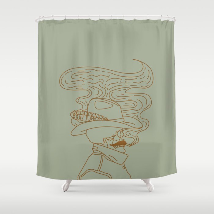 Love or Die Tryin' Cowhand - Sage Green & Rust Shower Curtain