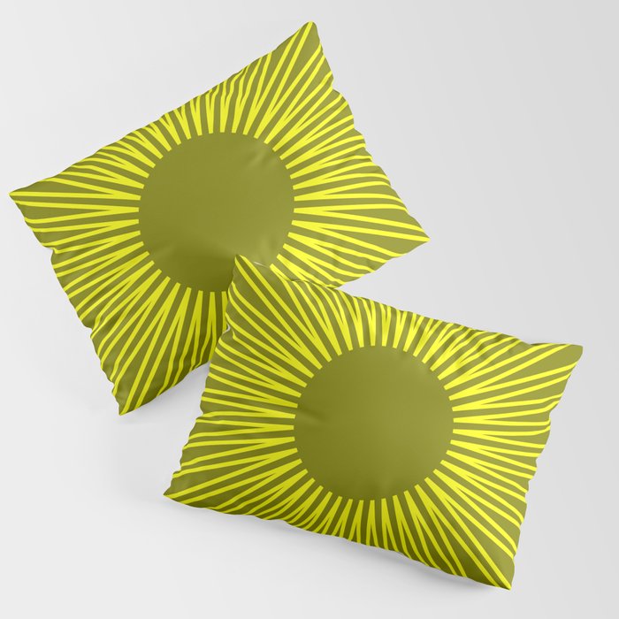 sun with olive background Pillow Sham