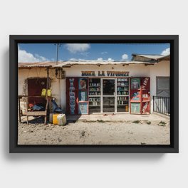 Colorful grocery store at Zanzibar/ Art Print Framed Canvas