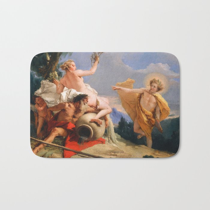 Oil Painting Apollo Pursuing Daphne by Giovanni Battista Tiepolo Bath Mat
