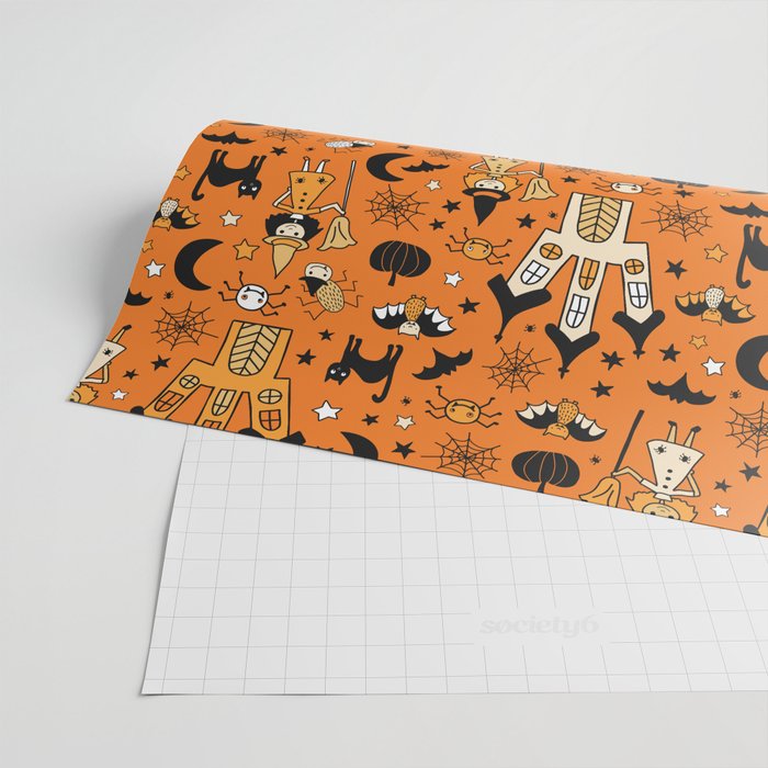 Halloween Witch House Wrapping Paper by Sandra Hutter 