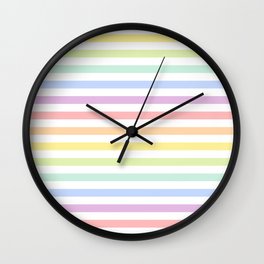 Pastel Rainbow Stripes Wall Clock