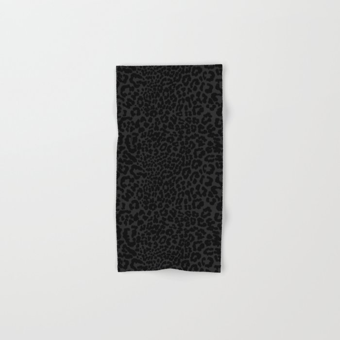 Goth Black Leopard Animal Print Hand & Bath Towel