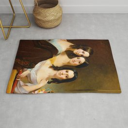 The Coleman Sisters, 1844 by Thomas Sully Area & Throw Rug