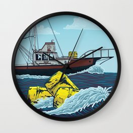 Jaws: Orca Illustration Wall Clock | Amityisland, Illustration, Orca, Drawing, Chiefbrody, Quint, Digital, Sharks, Shark, Popart 