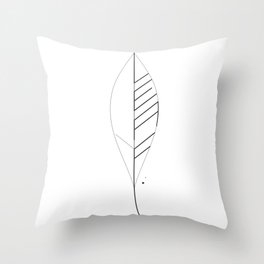 Leaf Minimal Typo Throw Pillow
