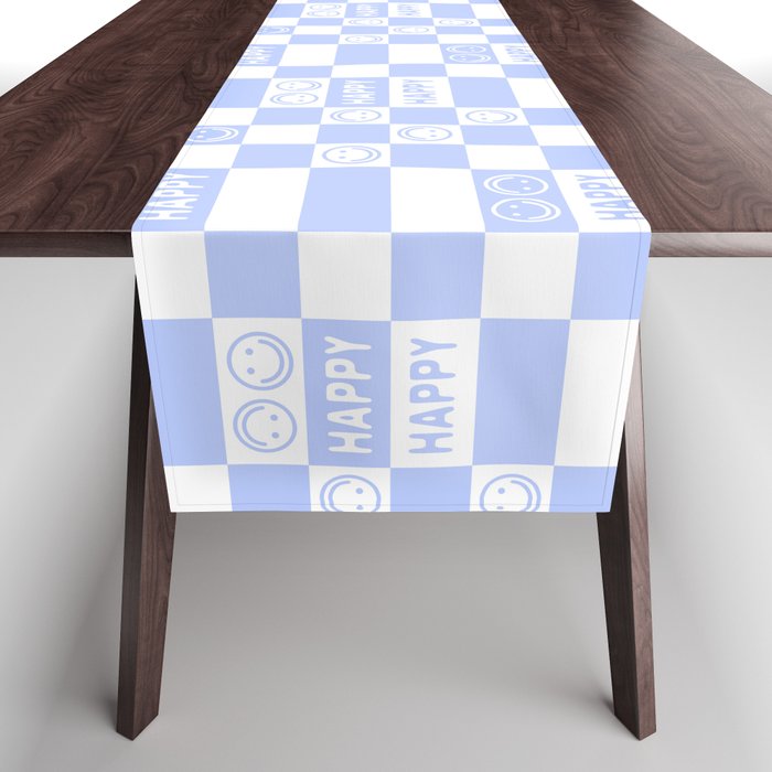 HAPPY Checkerboard 2.0 (Pastel Very Peri Color) Table Runner