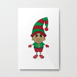 Asian Man Gnome Metal Print | Digital, Man, Holiday, Asian, Stockinghat, Drawing, Uglysweater, Clogs, Hat, Green 