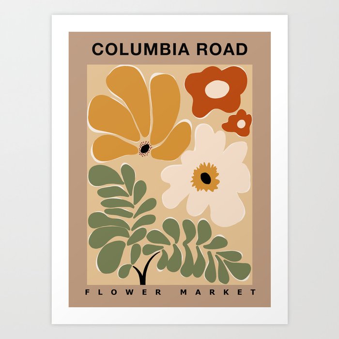 comubia road retro old poster  Art Print