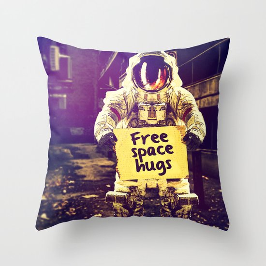 Space hugs Throw Pillow