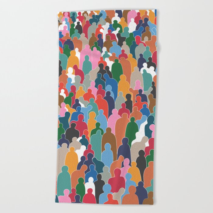 Abstract Colorful People Beach Towel