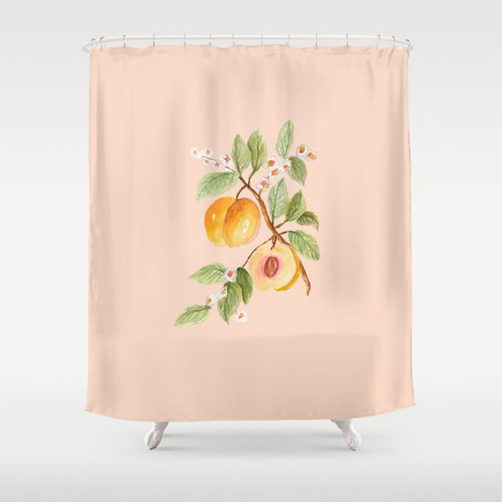 Peaches Shower Curtain By, Peach Shower Curtain