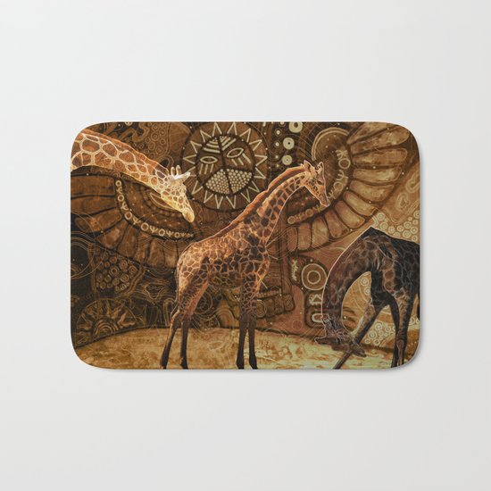 Three Giraffes Bath Mat