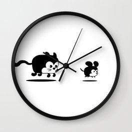 The Endless Cat and Mouse Chase Wall Clock