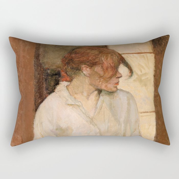 Toulouse-Lautrec - A Montrouge, Rosa La Rouge Rectangular Pillow