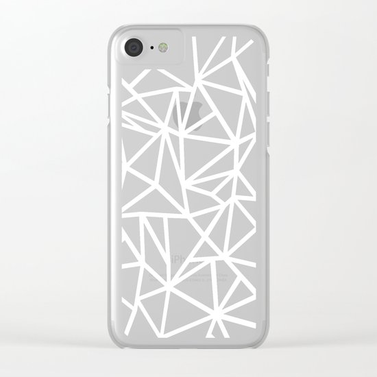 Abstract Outline Thick White on Black Clear iPhone Case