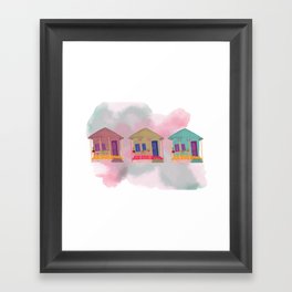 Key West Houses in Watercolor Framed Art Print