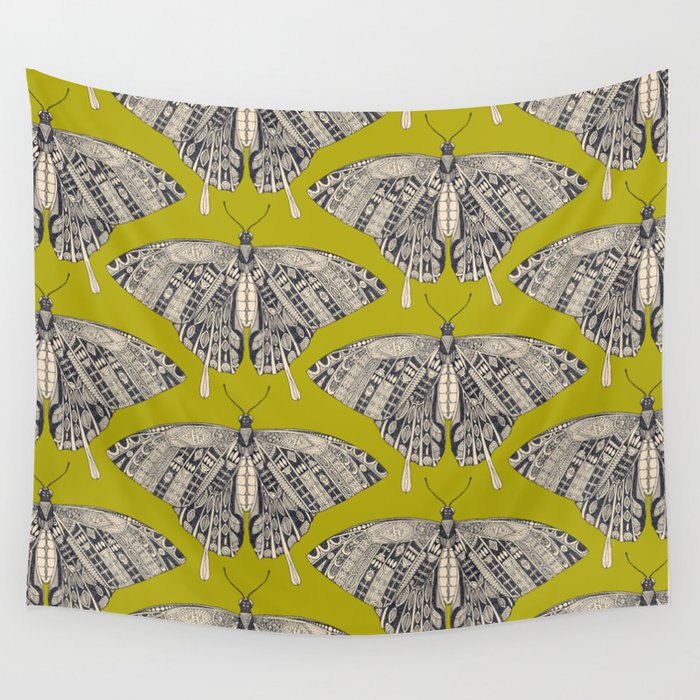 swallowtail butterfly citron basalt Wall Tapestry