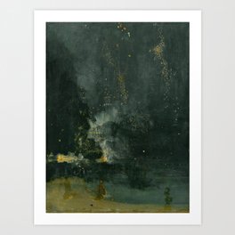 James Abbott McNeill Whistler - Nocturne in Black and Gold Art Print