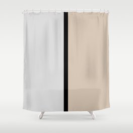 Two colors and black. Gray and Beige Shower Curtain