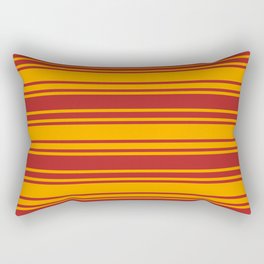 [ Thumbnail: Red & Orange Colored Lined/Striped Pattern Rectangular Pillow ]