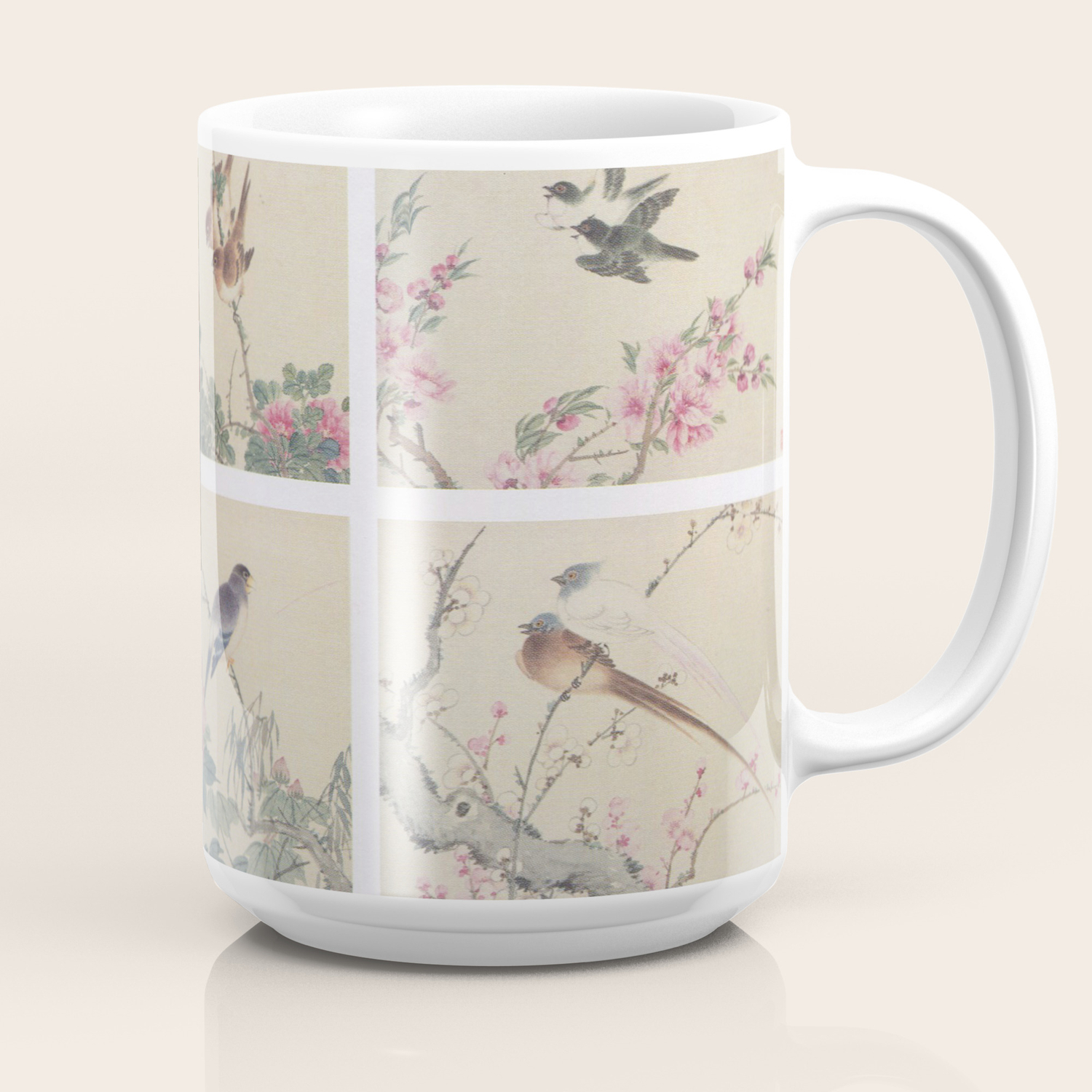 Chinese Painting Birds Flowers Coffee Mug By Artlalabyallforall
