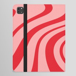 Swirl Marble Stripes Pattern (red/pink) iPad Folio Case