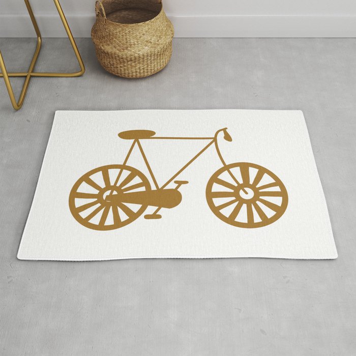 Brown Road Bike Lover Print Pattern Rug