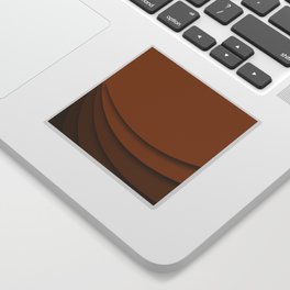 Brown Color Gradient Layer Papercut Design Sticker