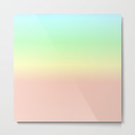 Rainbow Dust Soft Pastel Ombré Abstract Pattern with Blush Pink Metal Print