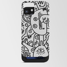 Black and White Graffiti Cool Funny Creatures iPhone Card Case