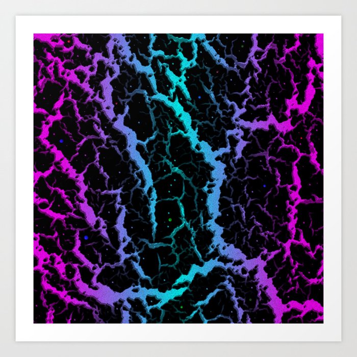 Cracked Space Lava - Pink/Cyan Art Print