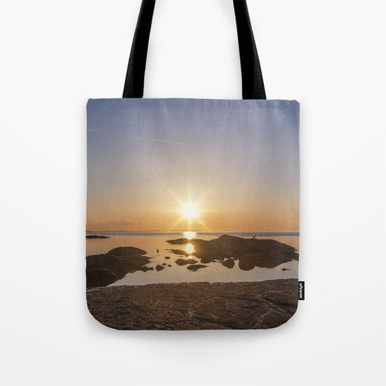 Sunset at Plum Cove Beach Tote Bag