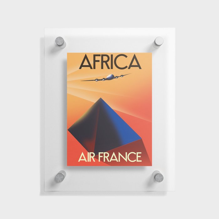 Africa Air France travel poster Floating Acrylic Print
