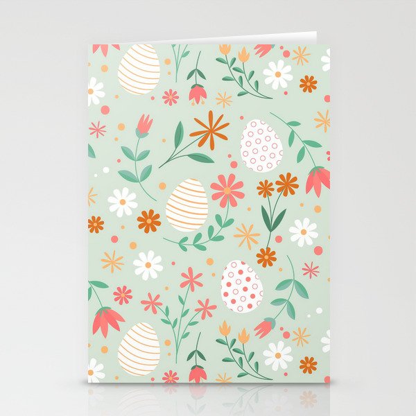 Happy Easter Egg Floral Collection Stationery Cards