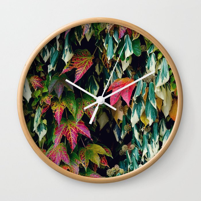 Variegated trailing leaves Wall Clock