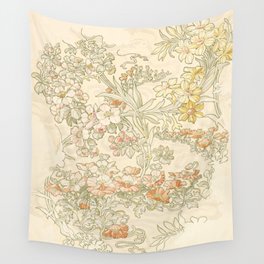 Alphonse Mucha "Anemones, Apple Blossoms and Narcissis" Wall Tapestry