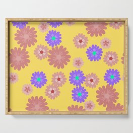 Floral Texture Background Serving Tray