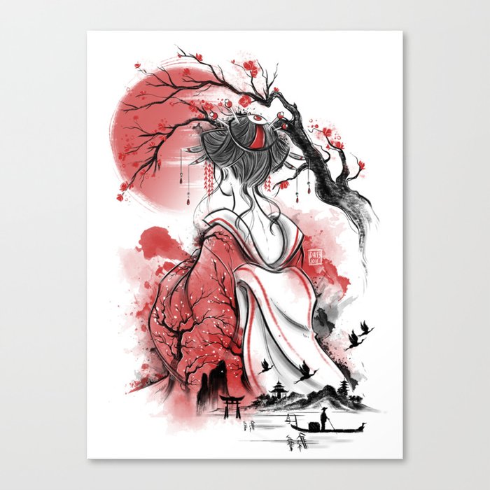 Geisha Dream Canvas Print By Daisyart Lab Society6