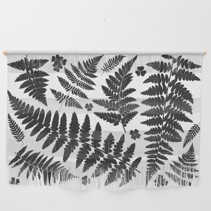 Black and White Ferns Wall Hanging