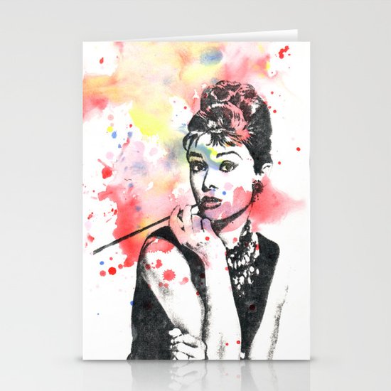 Audrey Hepburn Painting Stationery Cards