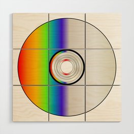 Blank CD Disc With Rainbow Wood Wall Art