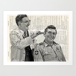 Andy Griffith and Floyd the Barber  Art Print